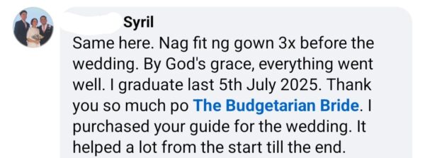 Syril — married July 2025. The guide helped from the very start to the very end.
